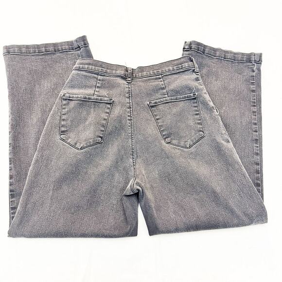 Okayama Denim Charcoal Wide Leg Black Wash Denim Jeans Size 24 - Picture 5 of 8